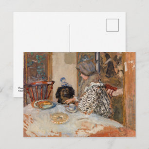 Postal Mujer y Perro en la Mesa Paul Bonnard