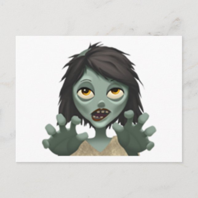 Postal Mujer Zombie - Emoji (Anverso)