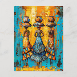 Postal Mujeres africanas con jarras de agua