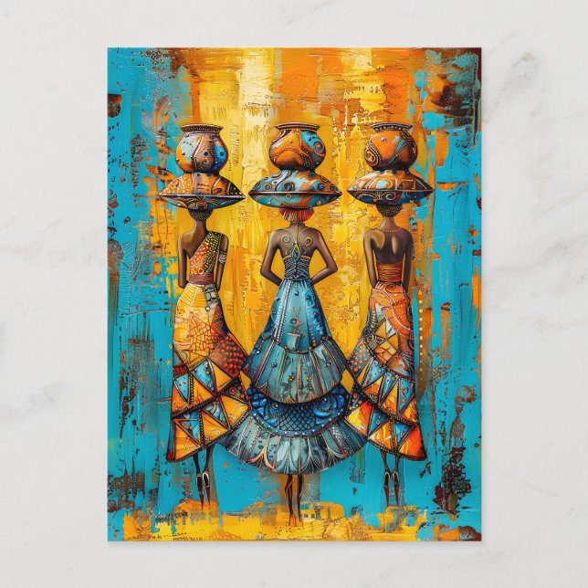 Postal Mujeres africanas con jarras de agua (Anverso)