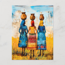 Postal Mujeres africanas con tazones de agua