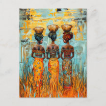 Mujeres africanas con tazones de agua