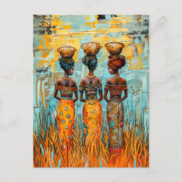 Postal Mujeres africanas con tazones de agua