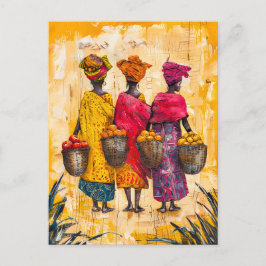 Postal Mujeres africanas llevando frutas y verduras
