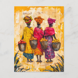 Postal Mujeres africanas llevando frutas y verduras