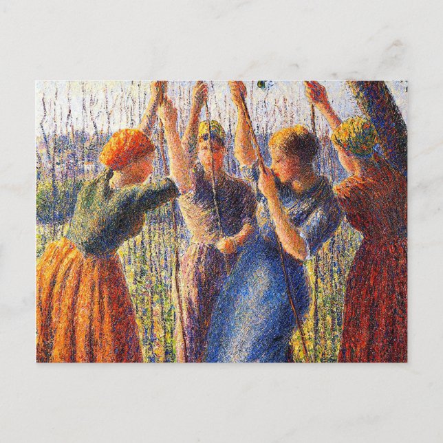 Postal Mujeres agricultoras plantan pilas de Camille Piss (Anverso)