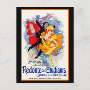 Postal Mujeres bailarinas de Art Nouveau