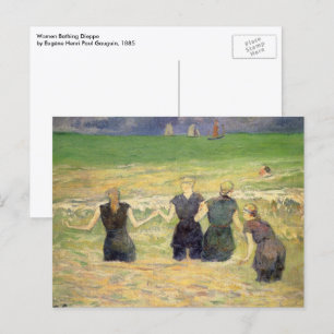 Postal Mujeres Bañándose Dieppe de Paul Gauguin