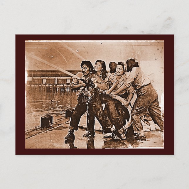 Postal Mujeres bomberas Pearl Harbor 7 de diciembre (Anverso)