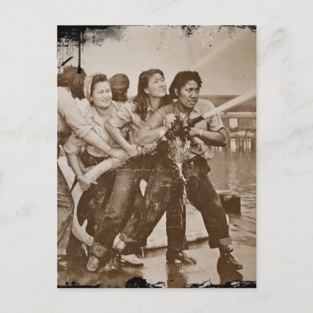 Postal Mujeres bomberas Pearl Harbor Diciembre 7 (Anverso)