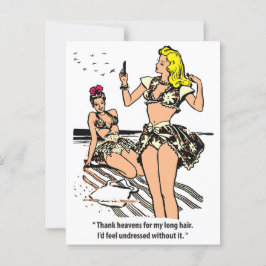 Postal Mujeres bonitos en la playa, el humor, la cosecha