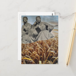 Postal Mujeres cantando tontamente en un collage de un ca