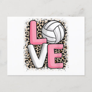 Postal Mujeres Chicas de Volleyball Leopard de la impresi