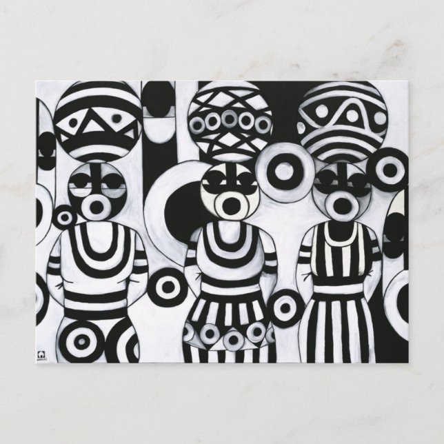 Postal ¡Mujeres con los Calabashes por Emeka! (Anverso)