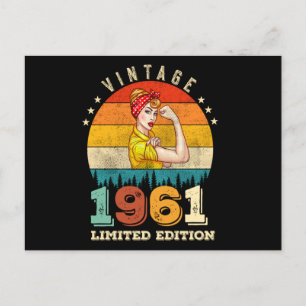 Postal Mujeres de 61 años Cumpleaños 1961 Vintage Cumplea