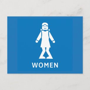 Postal Mujeres de baños públicos, Rótulo, California, EE.