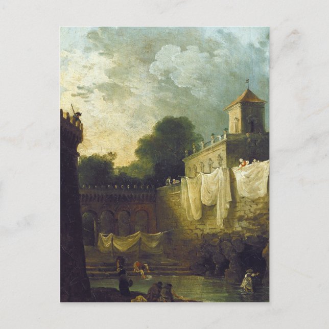 Postal Mujeres de guerra en el foso de una villa italiana (Anverso)