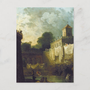 Postal Mujeres de guerra en el foso de una villa italiana