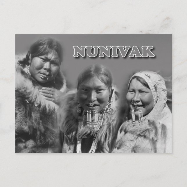 Postal Mujeres de la isla de Nunivak, Alaska (Anverso)