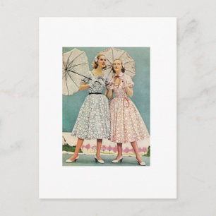 Postal Mujeres de los años 50 de bonito