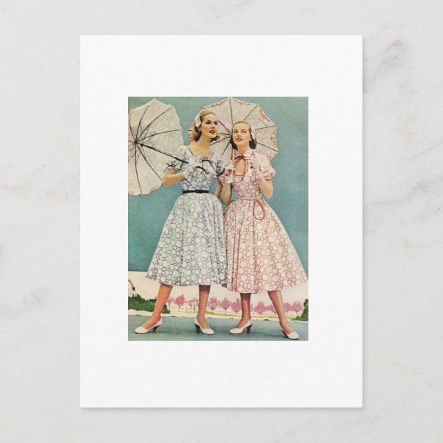 Postal Mujeres de los años 50 de bonito (Anverso)