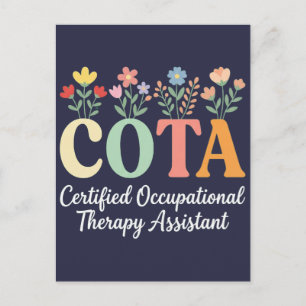Postal mujeres divertidas florales COTA Terapeuta Ocupaci