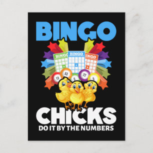 Postal Mujeres divertidas jugadoras de bingo chicas