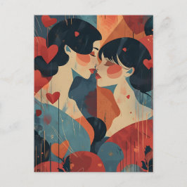 Postal Mujeres El día de San Valentín LGBTQ