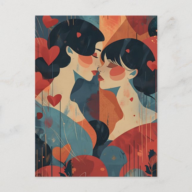 Postal Mujeres El día de San Valentín LGBTQ (Anverso)