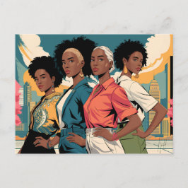 Postal Mujeres empoderadas en la moda urbana