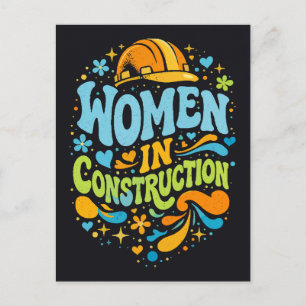 Postal Mujeres En Construcción Empoderamiento Retro