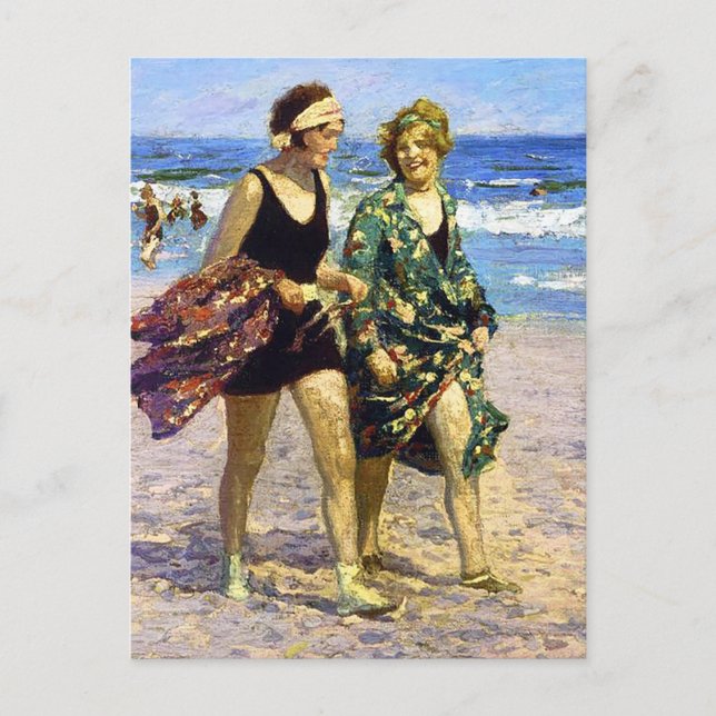 Postal Mujeres en el mar Edward Henry Potthast (Anverso)