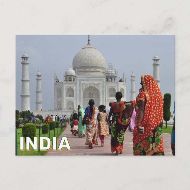 Postal Mujeres En El Taj Mahal (Anverso)