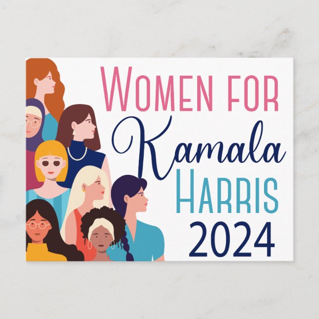 Postal Mujeres en las elecciones de Kamala Harris 2024 (Anverso)
