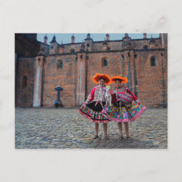 Postal Mujeres en ropa tradicional, Cusco, Perú