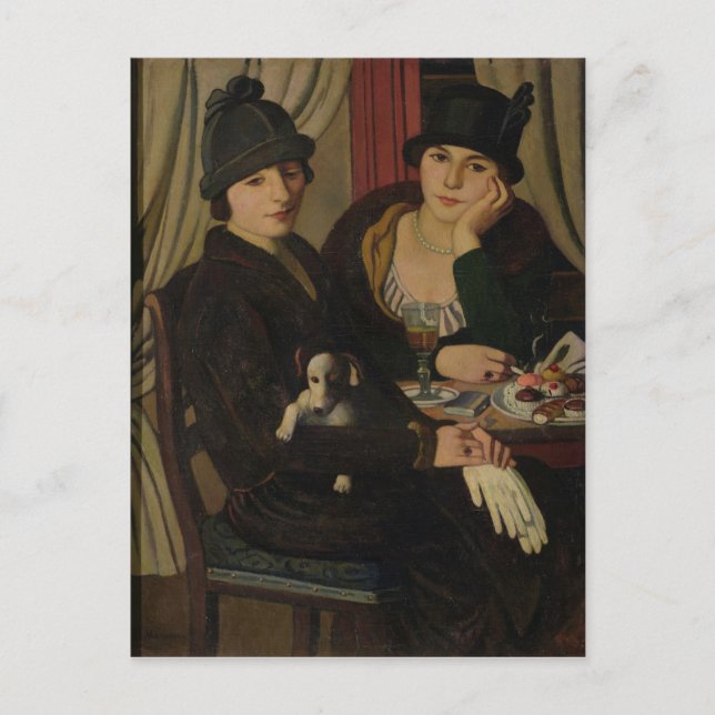 Postal Mujeres en un café, c.1924 (Anverso)