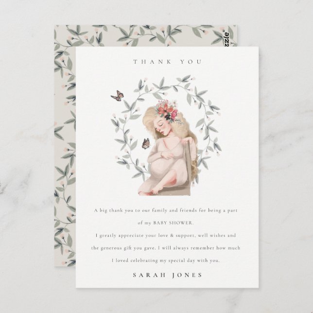 Postal Mujeres esperanzadas follan en Baby Shower gracias (Anverso / Reverso)