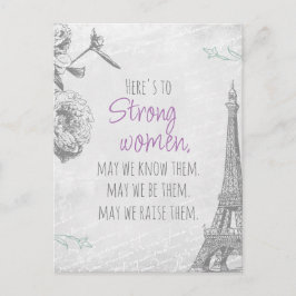 Postal Mujeres fuertes citan el papel de París Torre Eiff