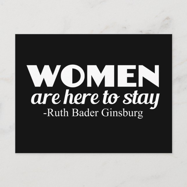 Postal Mujeres fuertes Ruth Bader Ginsburg cita feminista (Anverso)