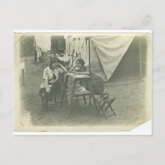 Postal Mujeres gitanas en campamento (Anverso)