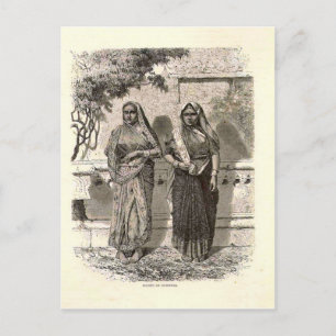 Postal Mujeres hindúes en Saris, 1890