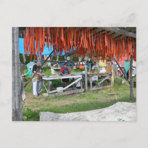 Postal Mujeres Nativas Preparan Salmón Para Secar En Alas