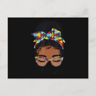 Postal Mujeres negras Chicas autista conciencia de autism
