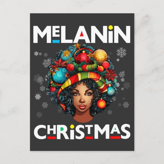 Postal Mujeres negras Navidades melanin sista Xmas Sistas (Anverso)