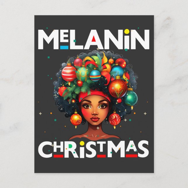 Postal Mujeres negras Navidades melanin sista Xmas Sistas (Anverso)