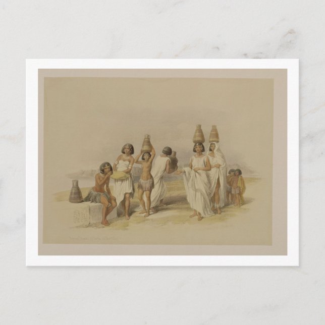 Postal Mujeres nubias en Kortie en el Nilo, de "Egipto y (Anverso)
