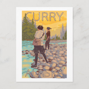Postal Mujeres Pesca con mosca - Curry, Alaska