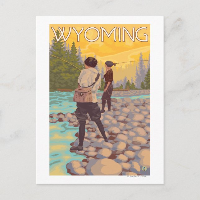 Postal Mujeres Pesca con mosca - Wyoming (Anverso)