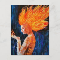 mujeres que se sienten quemando arte poster