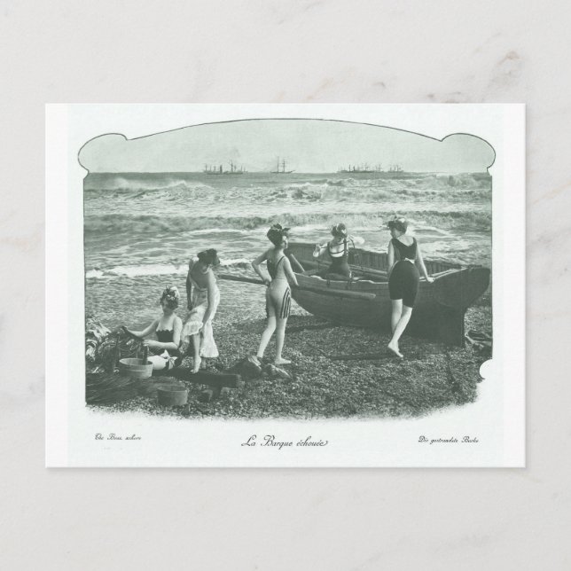 Postal Mujeres retro vintage victorianas francesas (Anverso)